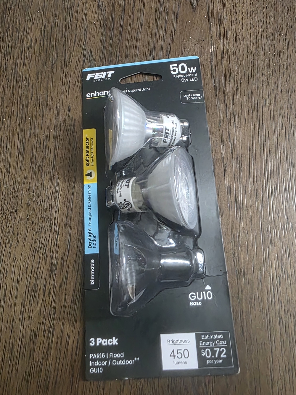 Feit Electric Enhance PAR16 GU10 LED Bulb Daylight 6W (50 Watt Equivalent)